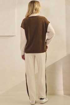Women's Relaxed Fit Colorblock Corduroy Set style 2