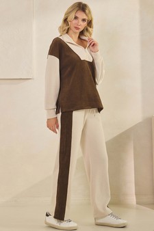 Women's Relaxed Fit Colorblock Corduroy Set style 3