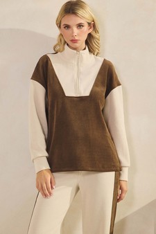 Women's Relaxed Fit Colorblock Corduroy Set style 4
