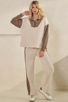 ETA 09/11/25 -  Women's Relaxed Fit Colorblock Corduroy Set style 5