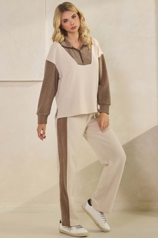 Women's Relaxed Fit Corduroy Two-Tone Quarter Zip Pullover style 5