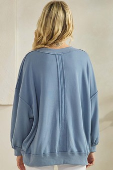 ETA 12/03/25 - Women's Soft Flow Fleece Loose Fit Crew Neck Sweatshirt (XL only) style 2