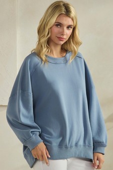 ETA 12/03/25 - Women's Soft Flow Fleece Loose Fit Crew Neck Sweatshirt (XL only)