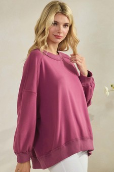 ETA 12/05/25 - Women's Soft Flow Fleece Loose Fit Crew Neck Sweatshirt (XL only) style 3