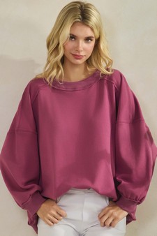 ETA 12/05/25 - Women's Soft Flow Fleece Loose Fit Crew Neck Sweatshirt (XL only) style 4