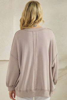 ETA 12/03/25 - Women's Soft Flow Fleece Loose Fit Crew Neck Sweatshirt (XL only) style 2