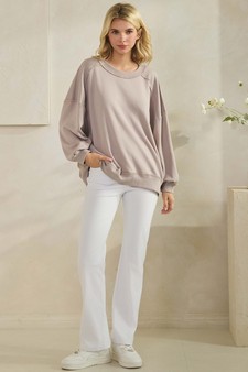 ETA 12/03/25 - Women's Soft Flow Fleece Loose Fit Crew Neck Sweatshirt (XL only) style 5