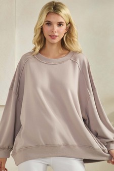 ETA 12/03/25 - Women's Soft Flow Fleece Loose Fit Crew Neck Sweatshirt (XL only)