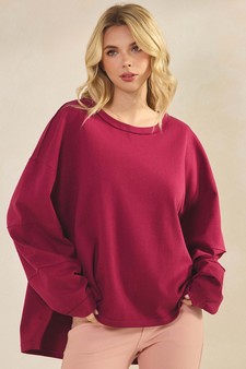 Women's Textured Cotton Relaxed Fit Top style 4