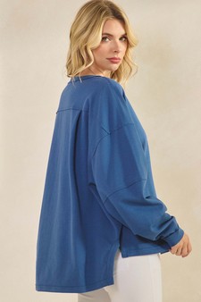 Women's Textured Cotton Relaxed Fit Top style 3