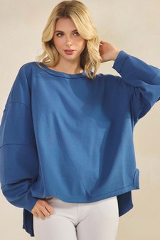 Women's Textured Cotton Relaxed Fit Top style 4
