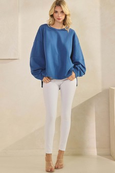 Women's Textured Cotton Relaxed Fit Top style 5