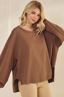 ETA 07/25/25 Women's Cloud Soft Textured Cotton Loose Fit Top style 3