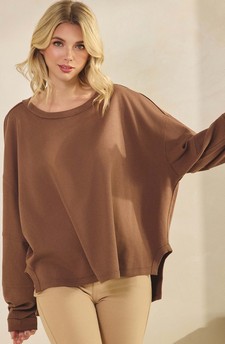 ETA 07/25/25 Women's Cloud Soft Textured Cotton Loose Fit Top style 4