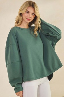 Women's Textured Cotton Relaxed Fit Top style 3