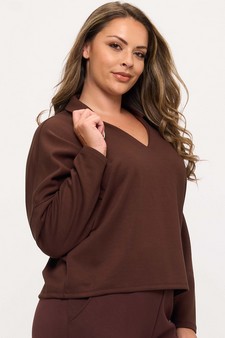 ETA 09/19/25 - Women's Timeless Elegance Collared V-Neck UltraComfy Top style 3