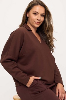 ETA 09/19/25 - Women's Timeless Elegance Collared V-Neck UltraComfy Top style 4