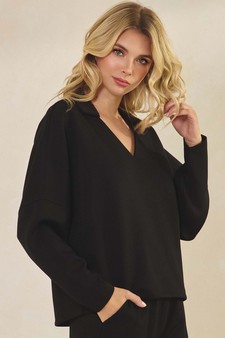 ETA 09/19/25 - Women's Timeless Elegance Collared V-Neck UltraComfy Top style 3