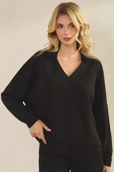 ETA 09/19/25 - Women's Timeless Elegance Collared V-Neck UltraComfy Top style 4