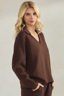 ETA 09/19/25 - Women's Timeless Elegance Collared V-Neck UltraComfy Top style 3