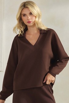 ETA 09/19/25 - Women's Timeless Elegance Collared V-Neck UltraComfy Top style 4