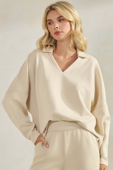 ETA 09/25/25 - Women's Timeless Elegance Collared V-Neck UltraComfy Top style 4