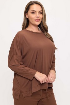 Women's Relaxed Peach Skin Top and Bottom Set style 4