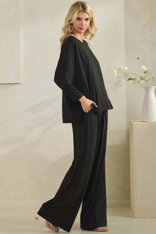 Women's Relaxed Peach Skin Top and Bottom Set style 3