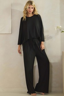 Women's Peach Skin Long Sleeve Relaxed Fit Top style 5