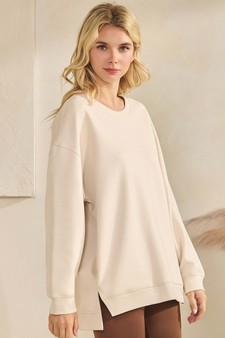 ETA 11/07/25 - Women's Soft Cotton Modal Long Sleeve Crew Top with Pockets style 3