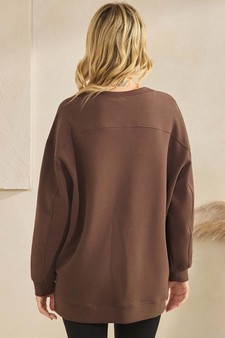 ETA 11/07/25 - Women's Soft Cotton Modal Long Sleeve Crew Top with Pockets style 2