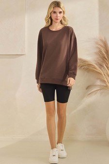 ETA 11/07/25 - Women's Soft Cotton Modal Long Sleeve Crew Top with Pockets style 5