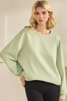 ETA 10/31/25 - Women's Soft Cotton Modal Long Sleeve Crew Top with Pockets style 4