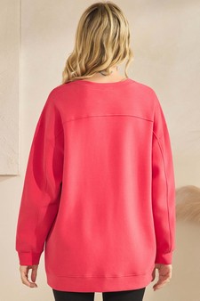 ETA 10/31/25 - Women's Soft Cotton Modal Long Sleeve Crew Top with Pockets style 2