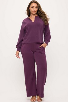 ETA 08/25/25 Women's Sofie Soft Split Neck Raglan Long Sleeve Oversized Top style 5