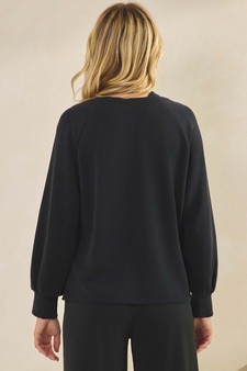 ETA 08/29/25 Women's Sofie Soft Split Neck Raglan Long Sleeve Oversized Top style 2