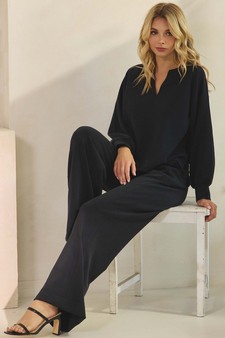 ETA 08/29/25 Women's Sofie Soft Split Neck Raglan Long Sleeve Oversized Top style 5