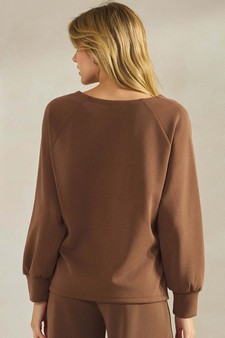 ETA 08/25/25 Women's Sofie Soft Split Neck Raglan Long Sleeve Oversized Top style 2
