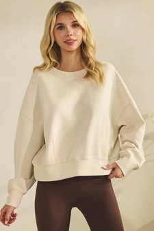 Women's Cotton Modal Crewneck Short Pullover style 4