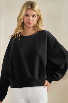 Women's Cotton Modal Crewneck Short Pullover style 4