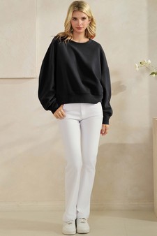 Women's Cotton Modal Crewneck Short Pullover style 5