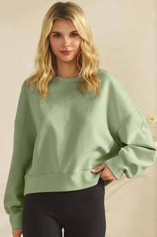 Women's Cotton Modal Crewneck Short Pullover style 4