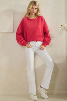 Women's Cotton Modal Crewneck Short Pullover style 5