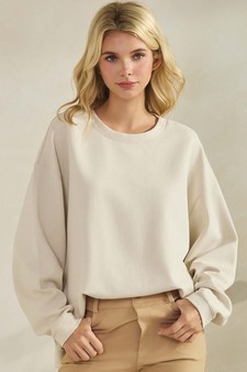 ETA 01/01/26- Women's Cotton Modal Loose Fit Pullover Crewneck Top style 4