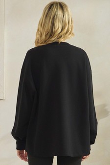 Women's Cotton Modal Loose Fit Pullover Crewneck Top style 2