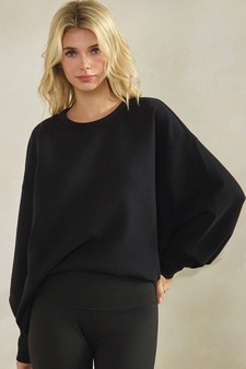 Women's Cotton Modal Loose Fit Pullover Crewneck Top style 4