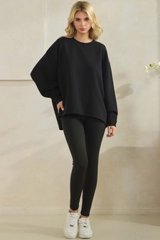 Women's Cotton Modal Loose Fit Pullover Crewneck Top style 5