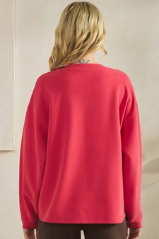 ETA 01/02/26- Women's Cotton Modal Loose Fit Pullover Crewneck Top style 2