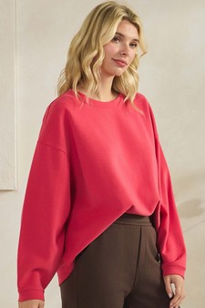 ETA 01/02/26- Women's Cotton Modal Loose Fit Pullover Crewneck Top style 3