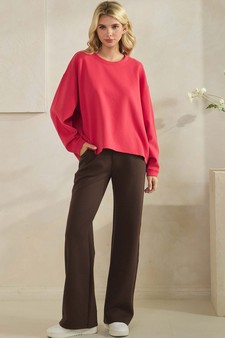 ETA 01/02/26- Women's Cotton Modal Loose Fit Pullover Crewneck Top style 5